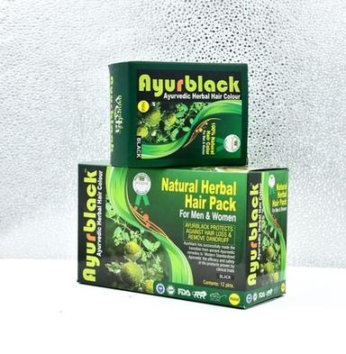 Dark Green 100% Ayur Black Natural Herbal Hair Pack For Mens And Womens