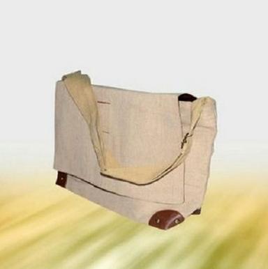 Brown Eco Friendly Jute And Cotton With Faux Leather Jute Bag For Office, Conference Bag