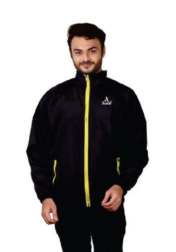 Xl साइज़ काला रंग, प्लेन डिज़ाइन और फुल स्लीव्स पुरुषों के लिए माइक्रो और तफ़ता फ़ैब्रिक विंडचीटर जैकेट आयु समूह: 18-60