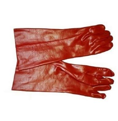 Breathable Acid Resistant Full Fingered Red Pvc Gloves For Chemical Industry, Constructional