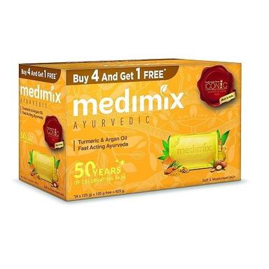 Yellow Fast Acting Medimix Ayurvedic Turmeric And Argan Oil Soap For Glowing Skin