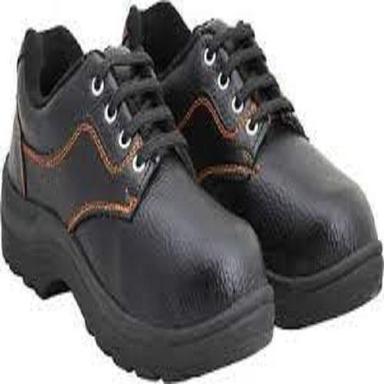 Leather Black Steel Toe Safety Shoes For Construction Site Heel Size: 9