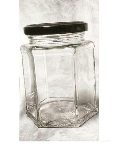 Utensil Sets Leak Proof 190 Ml Clear Transparent Glass Jar With Black Colour Lid