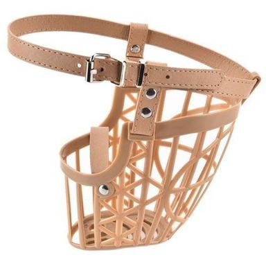 Non Toxic Plastic Beige Adjustable Strap Pet Dog Muzzle Basket For Home Size: Subject To Availability Or Order