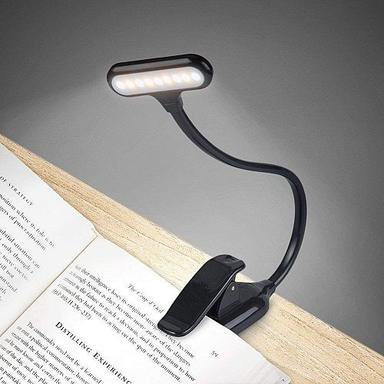 Black Plastic Portable Adjustable Flexible Battery Reading Light (360 Degree)