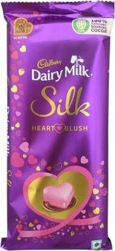 Rich Aroma Mouthwatering Taste Cadbury Dairy Milk Silk Heart Blush Chocolate Bar (55 Gm) Pack Size: 6.6 X 3.3 X 0.5 Inches