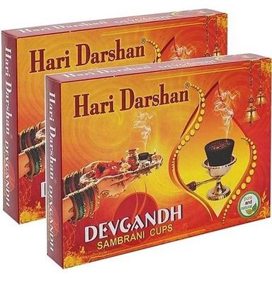 Hari Darshan Devgandh Sambrani Loban Dhoop Cups With Burner Plate Burning Time: 3 Years