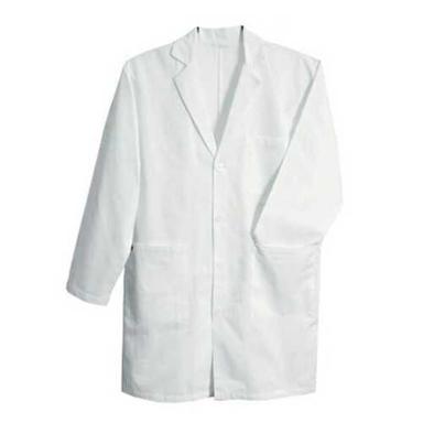 White Anti Wrinkle And Comfortable Machine Made Doctor Plain Cotton Coat