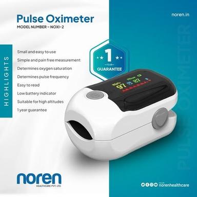 Abs Plastic Portable, Automatic, Finger Tip White And Black Color Pulse Oximeter