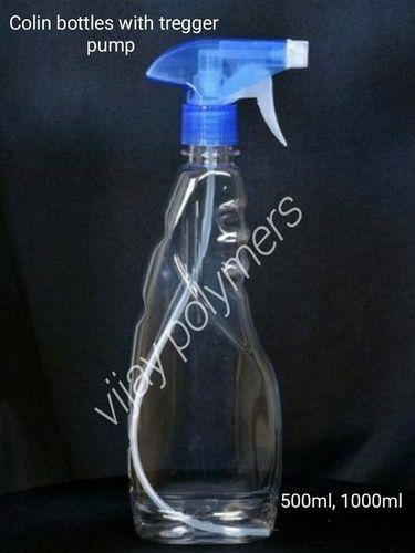 ट्रिगर पंप के साथ 500 से 1000 मिलीलीटर पीईटी ग्लास क्लीनर बोतल 