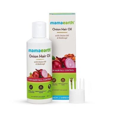 White Mamaearth Onion Hair Oil For Hair Growth And Hair Fall Control