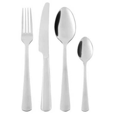 Silver Stainless Steel Shiny Cutlery Set For Home And Hotel, 4 Piece In A Set