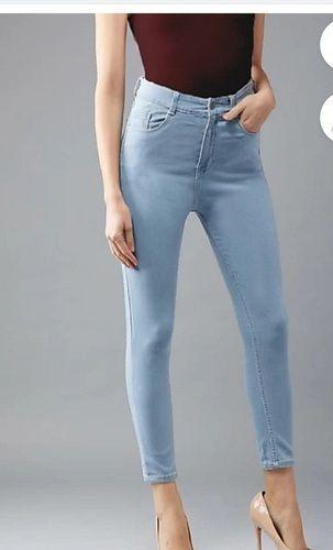 Stretchable And Comfortable Plain Dyed Skinny Light Blue Womens Jeans Fabric Weight: 1  Kilograms (Kg)