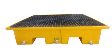 Yellow High Strength 4 Drum Spill Containment Pallet With Sump Capacity Of 300 Ltrs