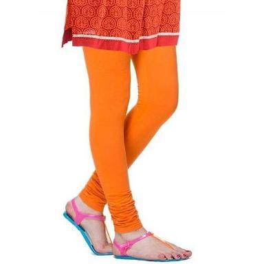 Multi Colors Ladies Casual Wear Slim Fit Skin Friendly Plain Cotton Orange Churidar Leggings