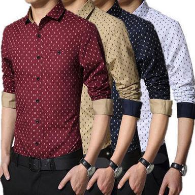 Mens Multi Colored Regular Fit Casual Wear Full Sleeves Printed Shirts Age Group: Adults