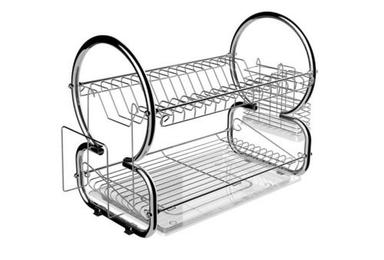Silver Stainless Steel Holder Kitchen Dish Cup Drying Rack With Chrome Finish And High Design