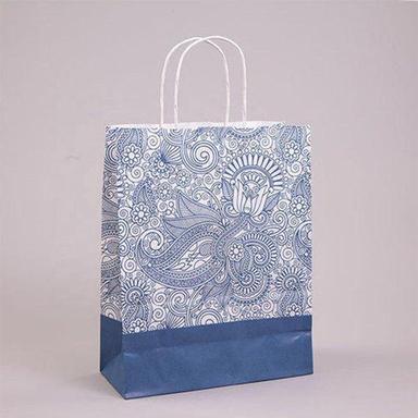 White 100% Eco Friendly Designer Printed Paper Bag With Hand Length Handle