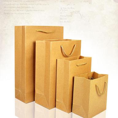 Recyclable 100% Nature Friendly Kraft Brown Color Paper Carry Bag For Shopping