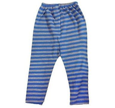 No Fade Baby Blue And Grey Colour Striped Design Casual Banyan Cloth Pajama For Daily Wear