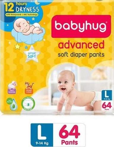 White Absorbency Comfortable Disposable 12 Hours Dryness L Size Baby Hug Baby Soft Diaper