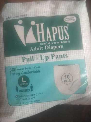 White Anti Leakage And Skin Friendly, Adult Diapers Extra Soft With Pull Up Pants 