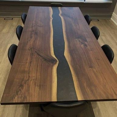 Machine Made Epoxy Resin Dining Table With 7 Seater Used In Hotel And Office