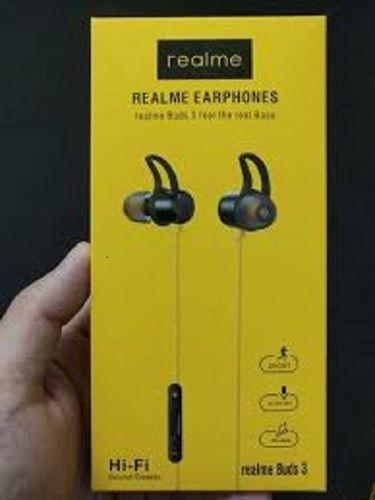 Black Wired Realme Buds 3 Earphone With Low Battery Consumption Body Material: Plastic