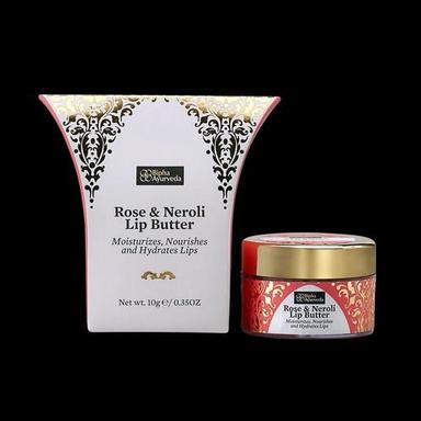 Safe To Use 100% Herbal Deep Hydration Rose And Neroli Lip Butter With Almond And Coconut Oil 