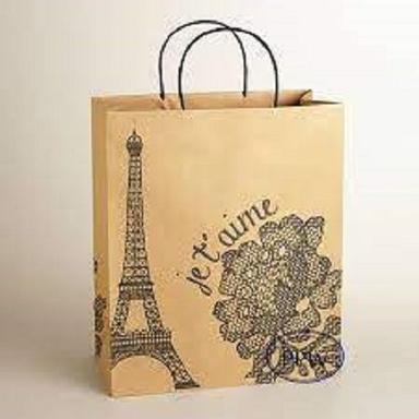 Brown  Disposable And Eco Friendly Handle Paper Carry Bag For Shopping, Easy To Carry