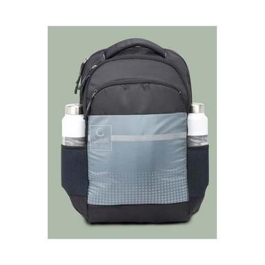  डबल बॉटल पॉकेट और रेन कवर के साथ ब्लैक प्रिंटेड डिज़ाइनर लैपटॉप बैग साइज़: कस्टमाइज़्ड 