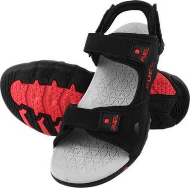 Fuel Mens And Boys Black And Red Casual Fashionable Phylon Sole Sandals Heel Size: Flat