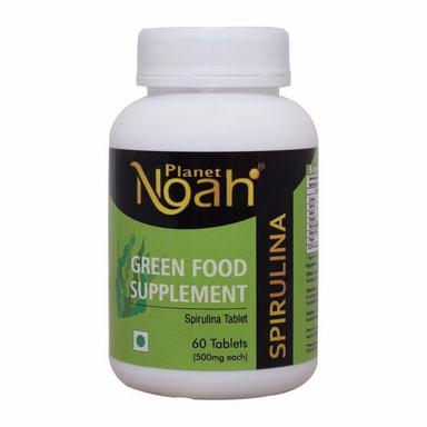 Green Food Supplement Spirulina Tablet (60 Tablets Pack, 500mg Each)
