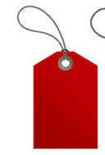 Red Color Clothing Paper Garment Price Hang Tag With String Length: 2.375 X 4.75 Inch (In)