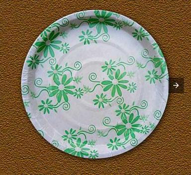 8 Inch Easy to Use Green and White Round Disposable Paper Plate