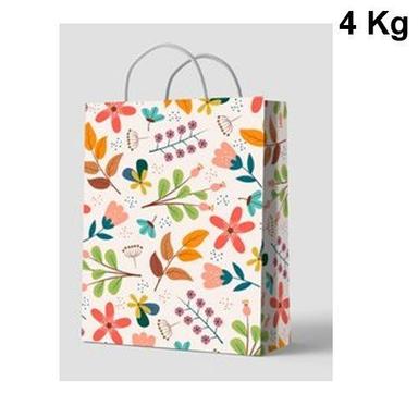 All Eco-Friendly And Reusable Multicolor Printed Pattern Kraft Paper Bag For Shopping, 4Kg Capacity