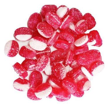 Sweet Nutrition Filled Small Round Shape Red Color Coconut Fruit Flavored Candies