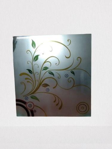 Multi Color Square Designer Decorative Glass For Bathroom And Window With Flower Printed