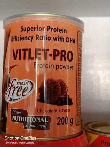 Chocolate Flavoured Vitlet-Pro Protein Powder 200G, Dietary Nutritional Supplement Shelf Life: 12 Minutes