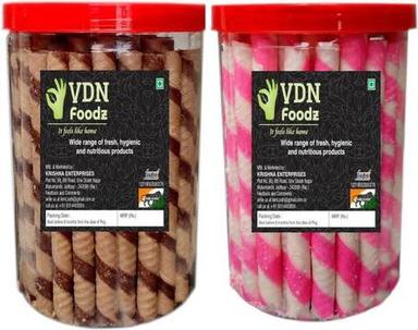 Normal Vdn Foodz Chocolate And Strawberry Flavored Sticks Jar Wafer Rolls For Kids