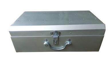 Grey Rectangular Shape Polished Metal Stainless Steel Storage Trunk