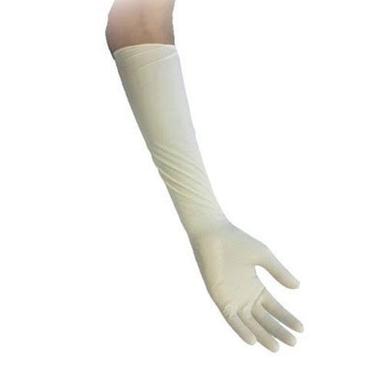Natural White Color Long Sleeve Disposable Arm Gloves For Hospital With Latex Rubber Materials Grade: Medical