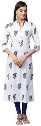 White Color Fancy Kurtis For Party And Casual Wear With Short Sleeves Bust Size: 38 Inch (In)