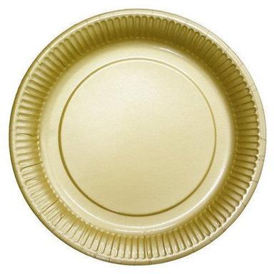 Eco Friendly 1.2Mm Golden Plain Round Disposable Paper Plate Used For Outdoor Gatherings, Camping Trips, And Other Events 