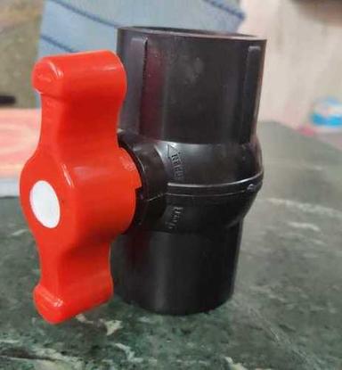 Painted 1/4 Inch, 2 Way Socket Black And Red Pvc Ball Valve