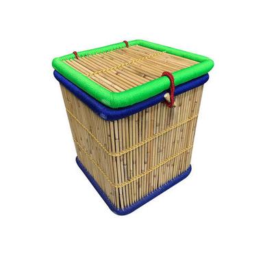 Brown Bamboo Laundary / Hamper Basket For Home Useful (Medium Size)