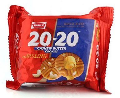 Rich And Crispy Crunchy Taste Round Parle 20-20 Cashew Butter Cookies For Snacks, 90G Fat Content (%): 0.5 Percentage ( % )