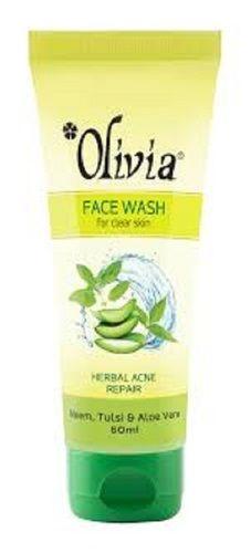 Olivia Herbal Acne Repair Face Wash 60Ml For Clear Skin With Neem, Tulsi, Aloe Vera Color Code: White