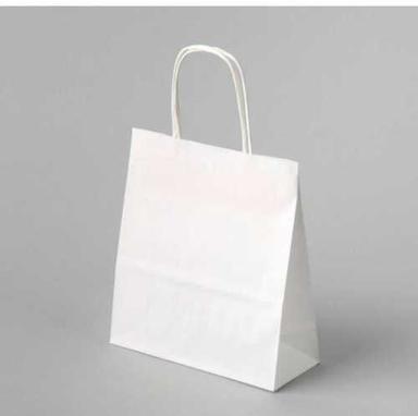 Plain Pattern Shopping White Paper Bag, Capacity 2 - 5 Kg, 10X4X12.25 Inch Size: As Per Customer Requirement