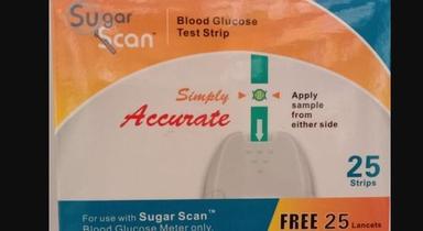 White And Green Sugar Scan Strips 25 With 25 Lancets For Testing Sugar